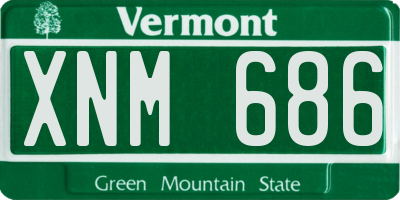 VT license plate XNM686