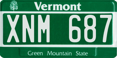 VT license plate XNM687
