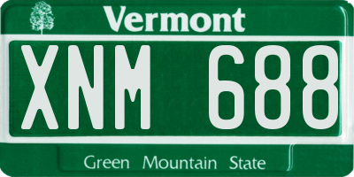 VT license plate XNM688