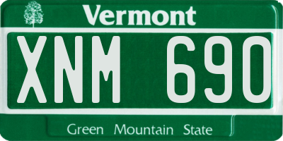 VT license plate XNM690