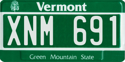 VT license plate XNM691