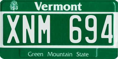 VT license plate XNM694