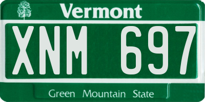 VT license plate XNM697