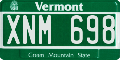 VT license plate XNM698