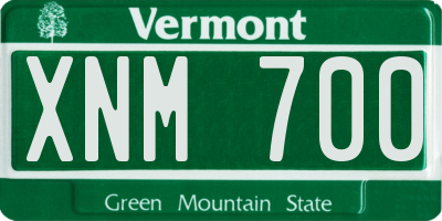 VT license plate XNM700