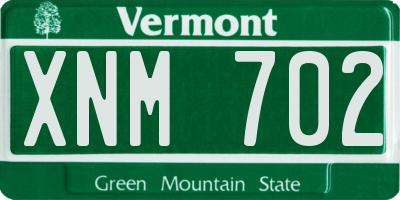 VT license plate XNM702