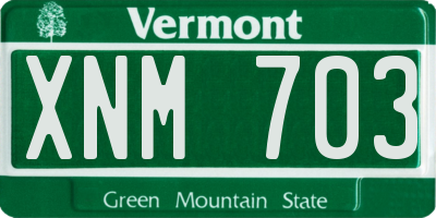 VT license plate XNM703