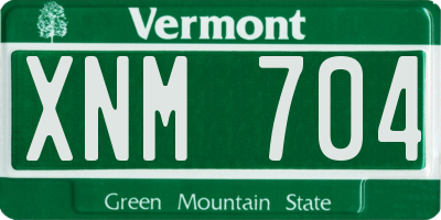 VT license plate XNM704