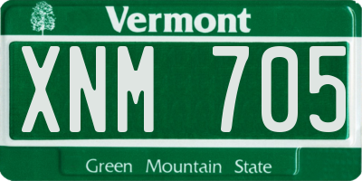 VT license plate XNM705