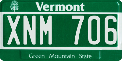 VT license plate XNM706