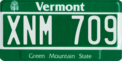 VT license plate XNM709