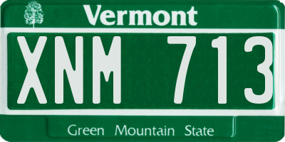 VT license plate XNM713
