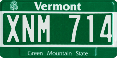 VT license plate XNM714