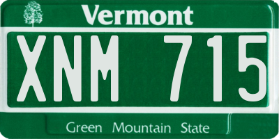 VT license plate XNM715