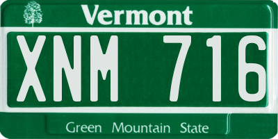 VT license plate XNM716