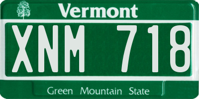 VT license plate XNM718