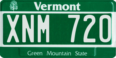 VT license plate XNM720
