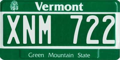 VT license plate XNM722