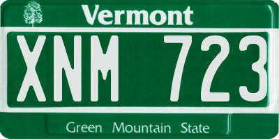 VT license plate XNM723