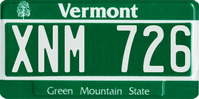 VT license plate XNM726