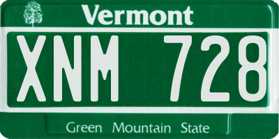 VT license plate XNM728