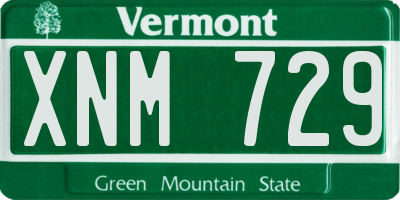 VT license plate XNM729
