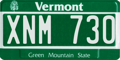VT license plate XNM730