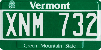VT license plate XNM732