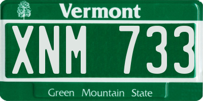 VT license plate XNM733