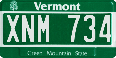 VT license plate XNM734