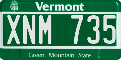 VT license plate XNM735