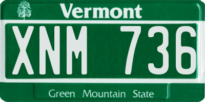 VT license plate XNM736