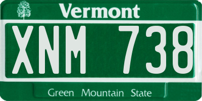 VT license plate XNM738
