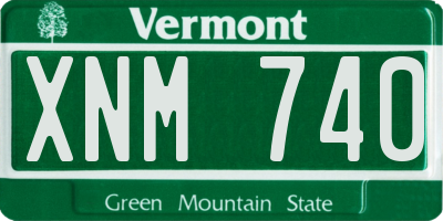 VT license plate XNM740