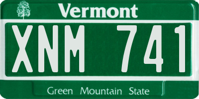 VT license plate XNM741