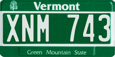 VT license plate XNM743