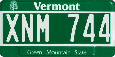 VT license plate XNM744