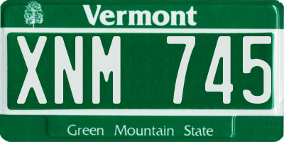 VT license plate XNM745