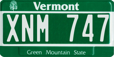 VT license plate XNM747