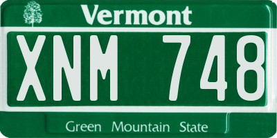 VT license plate XNM748