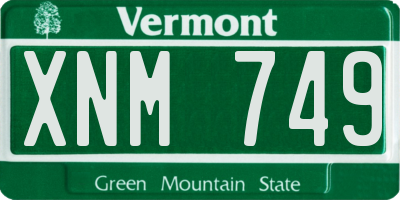VT license plate XNM749