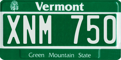 VT license plate XNM750