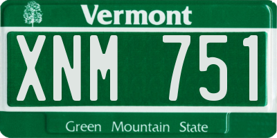 VT license plate XNM751