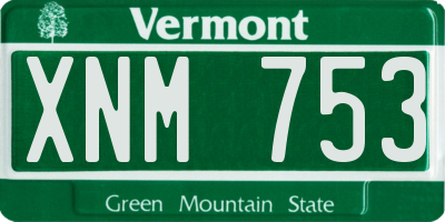 VT license plate XNM753