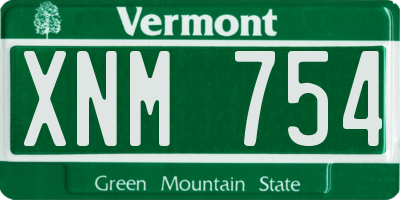 VT license plate XNM754