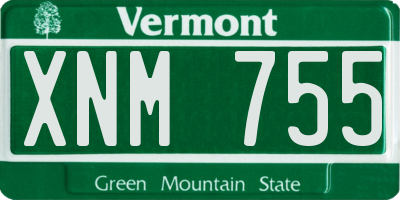 VT license plate XNM755