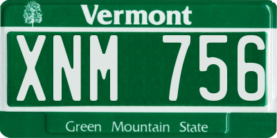 VT license plate XNM756