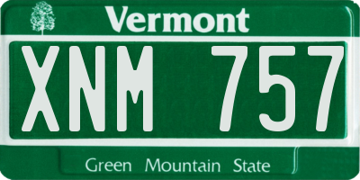 VT license plate XNM757