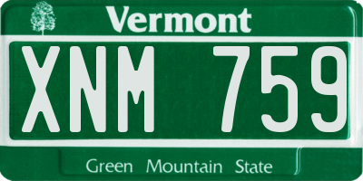 VT license plate XNM759