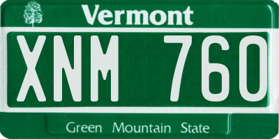 VT license plate XNM760
